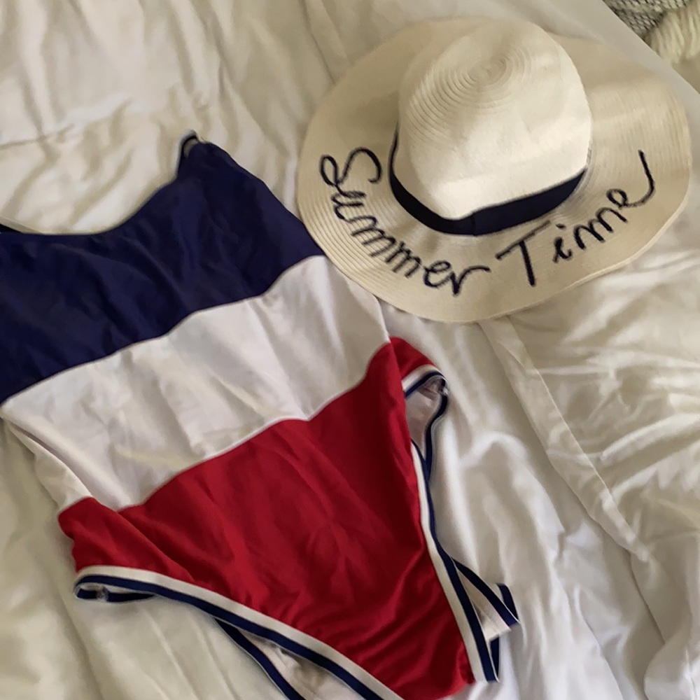 Swim suit! Patriotic. Red white and blue striped.